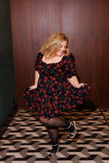 Adriana Dress - Black Floral