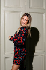 Alina Dress - Black Floral (Kort)