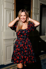 Adriana Dress - Black Floral