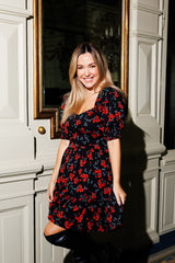Adriana Dress - Black Floral