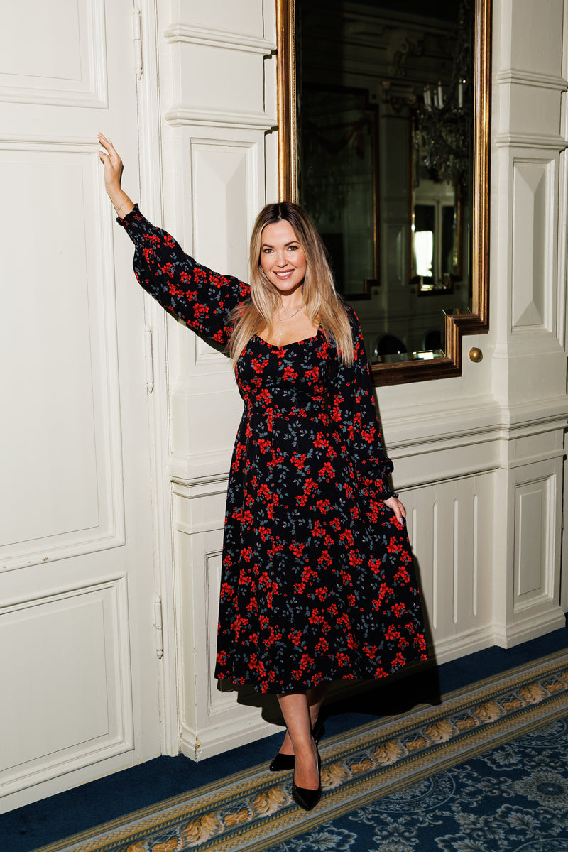 Alina Dress - Black Floral (Lang)