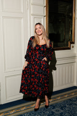 Alina Dress - Black Floral (Lang)