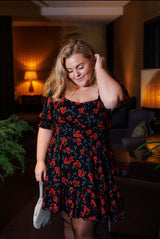 Adriana Dress - Black Floral