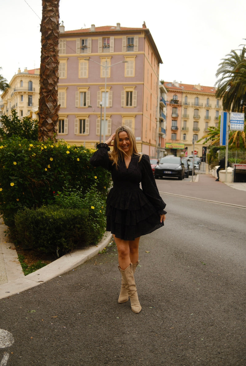 Eline Dress - Black Embroidery
