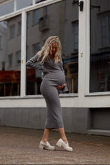 Therese Rib Dress - Grey